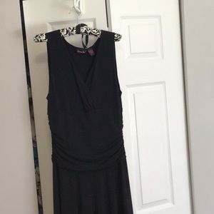 Black Maxi Sleeveless V-Neck Cocktail Dress